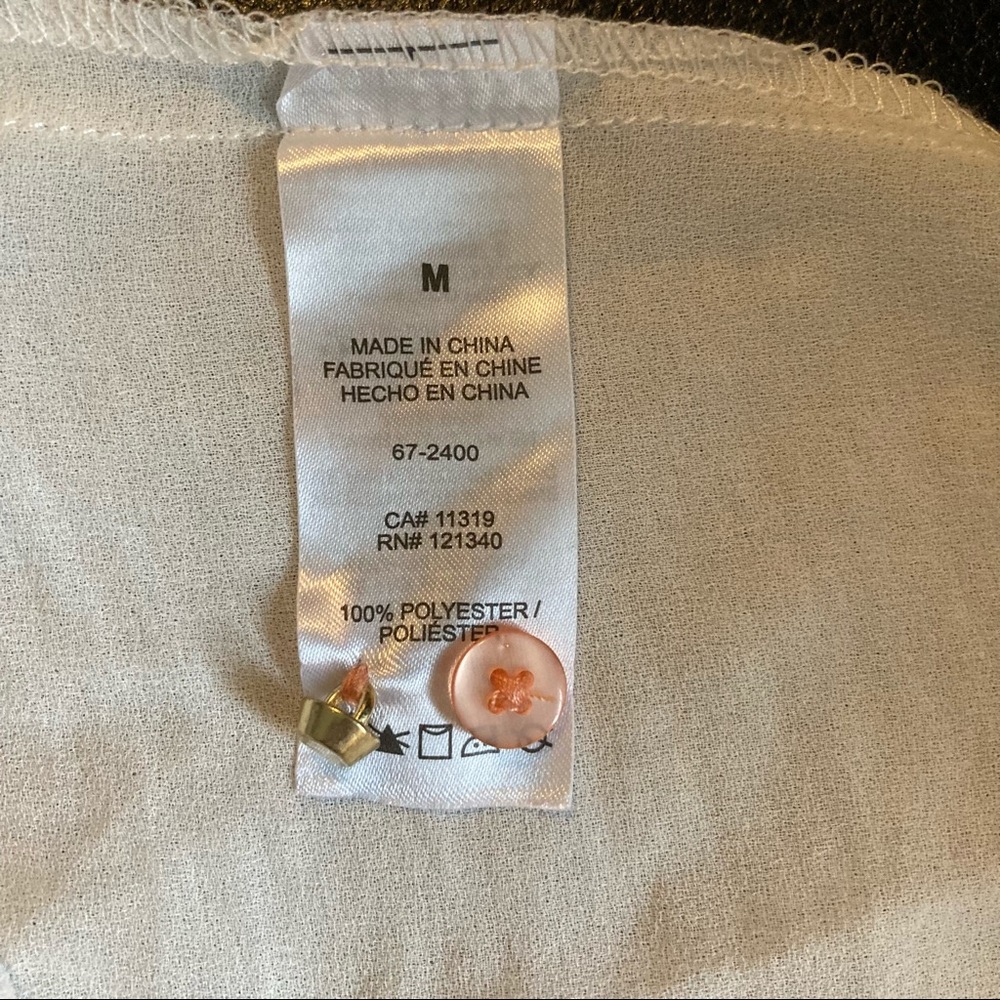 🌸5/$25🌸 Dynamite Size Med White and Peach Blouse - Picture 7 of 8